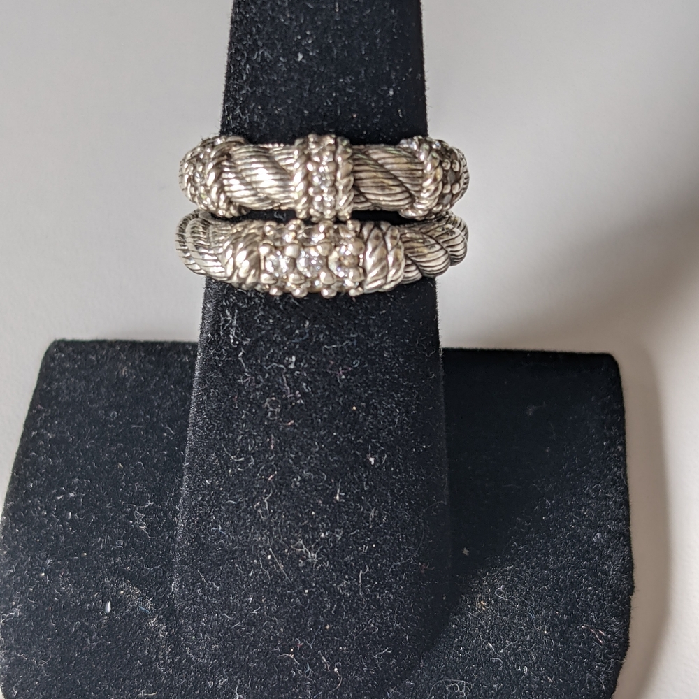 Judith Ripka Sterling Diamonique rings Size 7